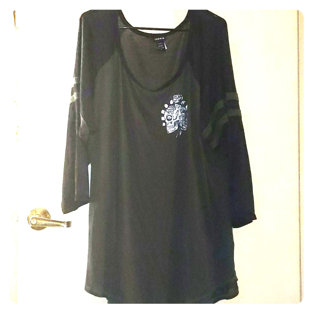 Torrid skull baseball tee